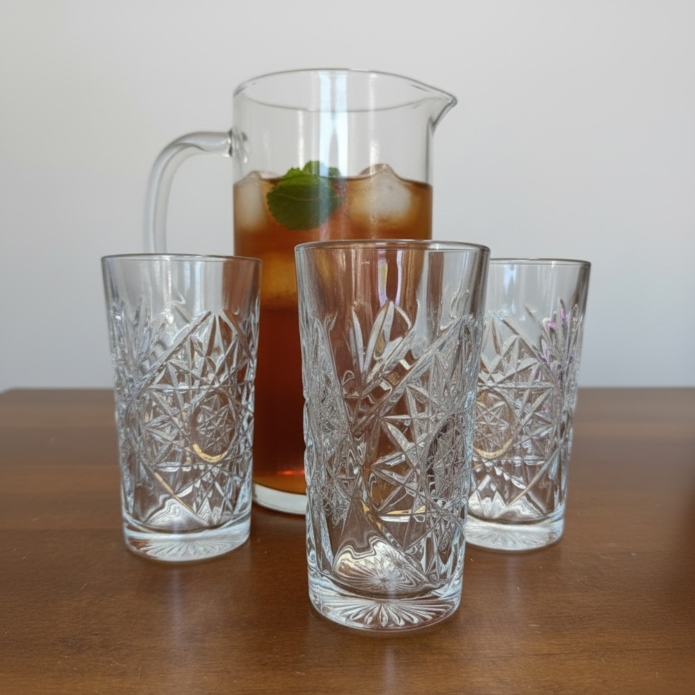 Libbey Hobstar Highball/Cooler Glasses. Set of 3